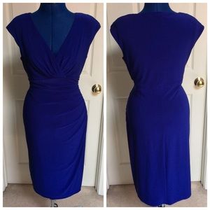 Lauren by Ralph Lauren royal blue draped dress